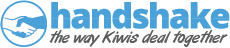 The handshake logo